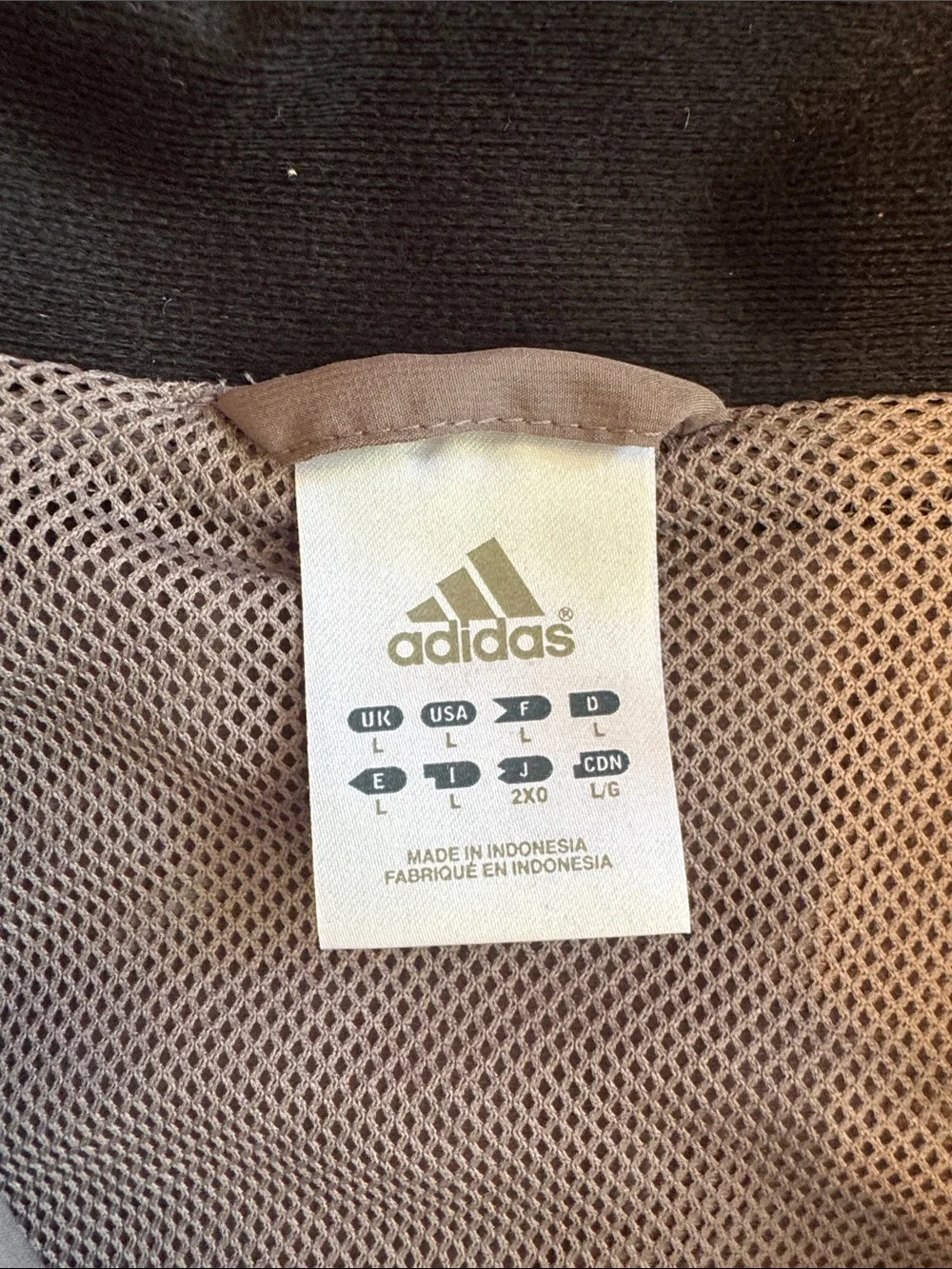 adidas Men's Large L  Gray Windbreaker Jacket with Black & White Stripes
